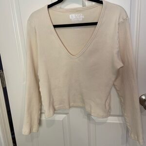 Bigbud Press V-Neck size large, butter yellow